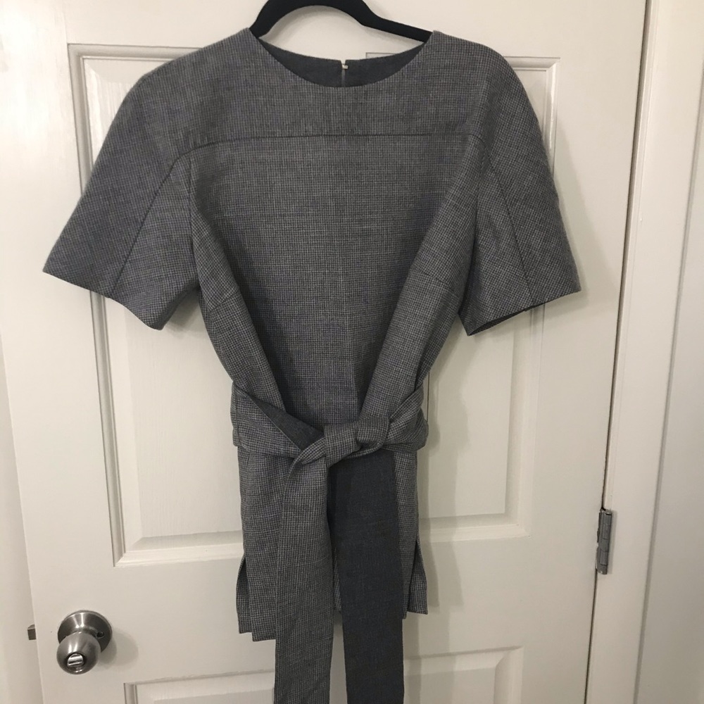 HUGO BOSS wool cashmere belted blouse.